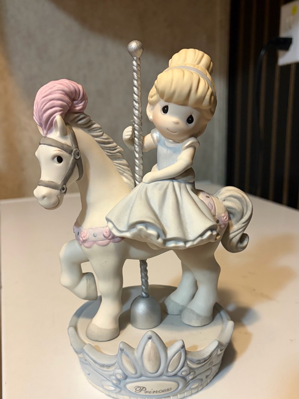 Precious Moments Cinderella on horse “love always comes around”